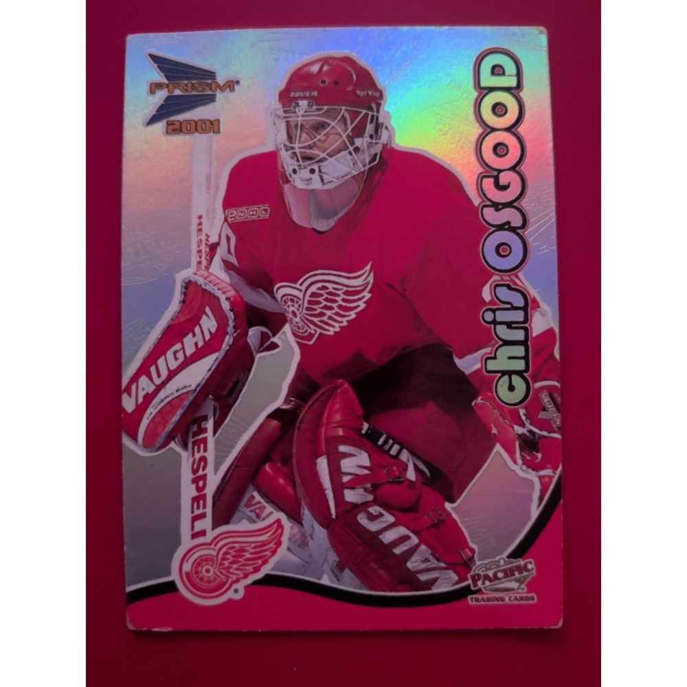 Vintage Chris Osgood Chrome Pacific Prism Platinum 2000 Detroit Red Wings Card